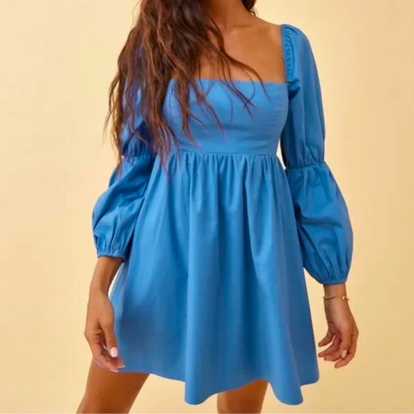 Reformation Michaela Dress in Azure - Picture 1 of 7
